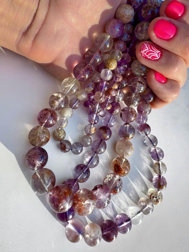 Super 7 or Melody stone bead necklace •LARGE SIZE• – LelaLea Gems