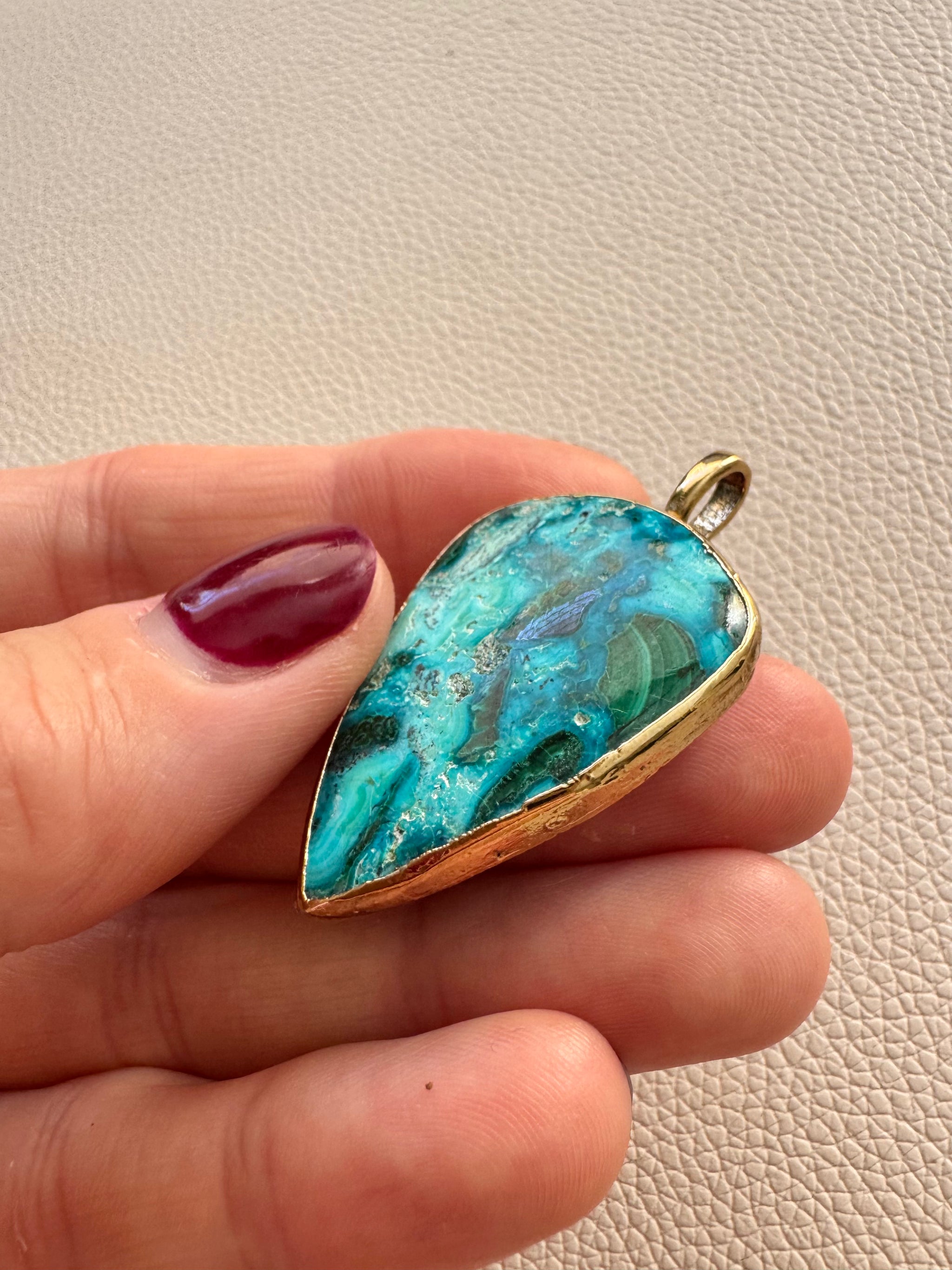 Beautiful azurmalachite gem pendants – LelaLea Gems