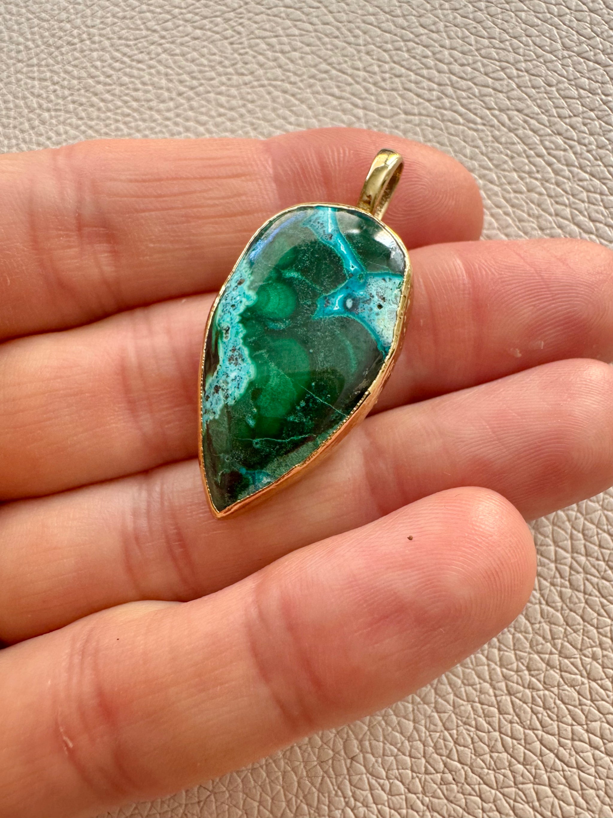 Beautiful azurmalachite gem pendants – LelaLea Gems