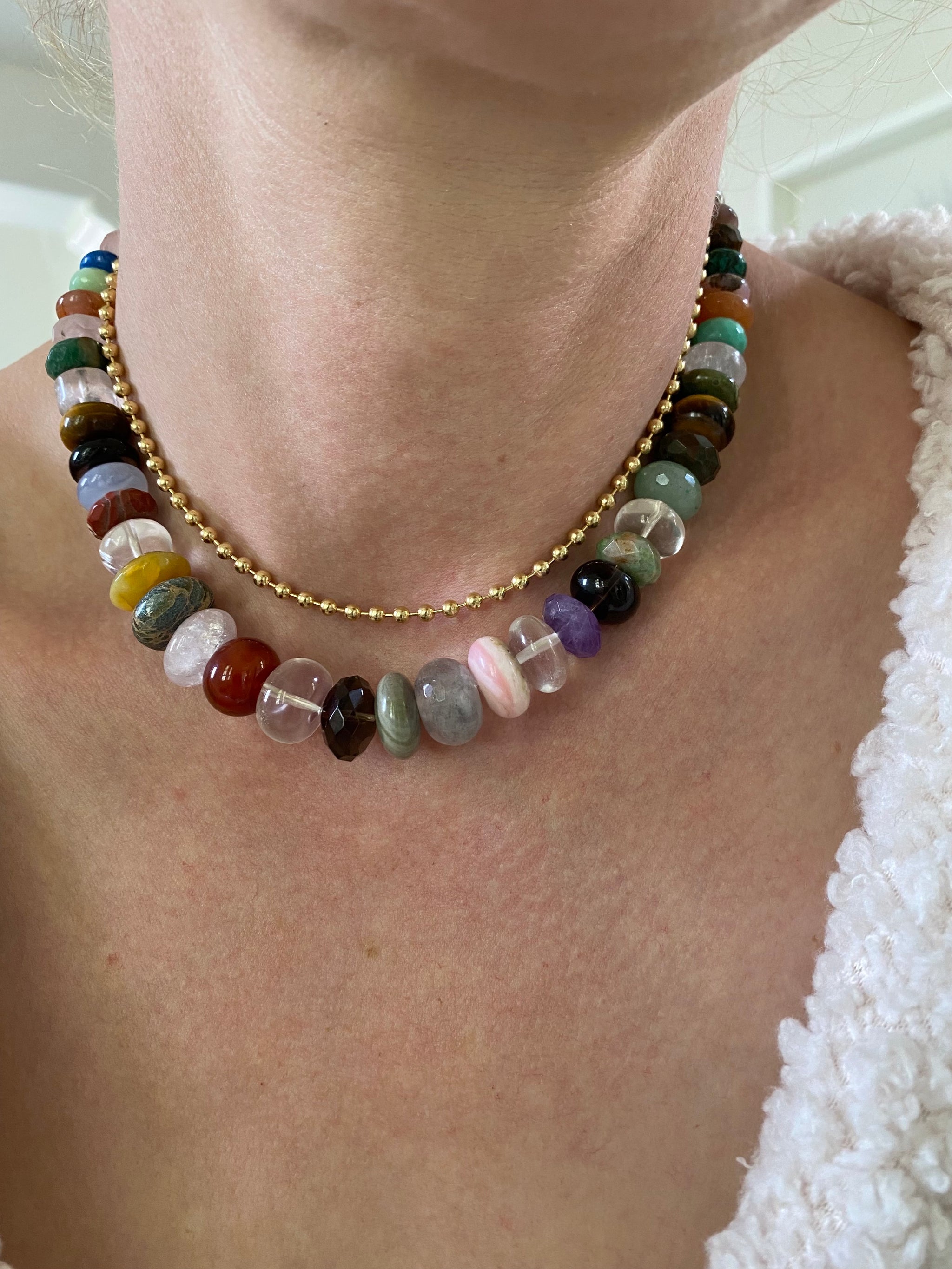Stunning statement chunky multi gemstone bead necklace – LelaLea Gems